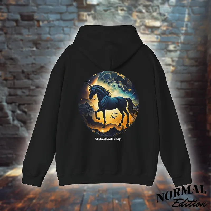 Lunar Legend Unisex Hoodie – Einhorn & kosmische Mystik, S-5XL