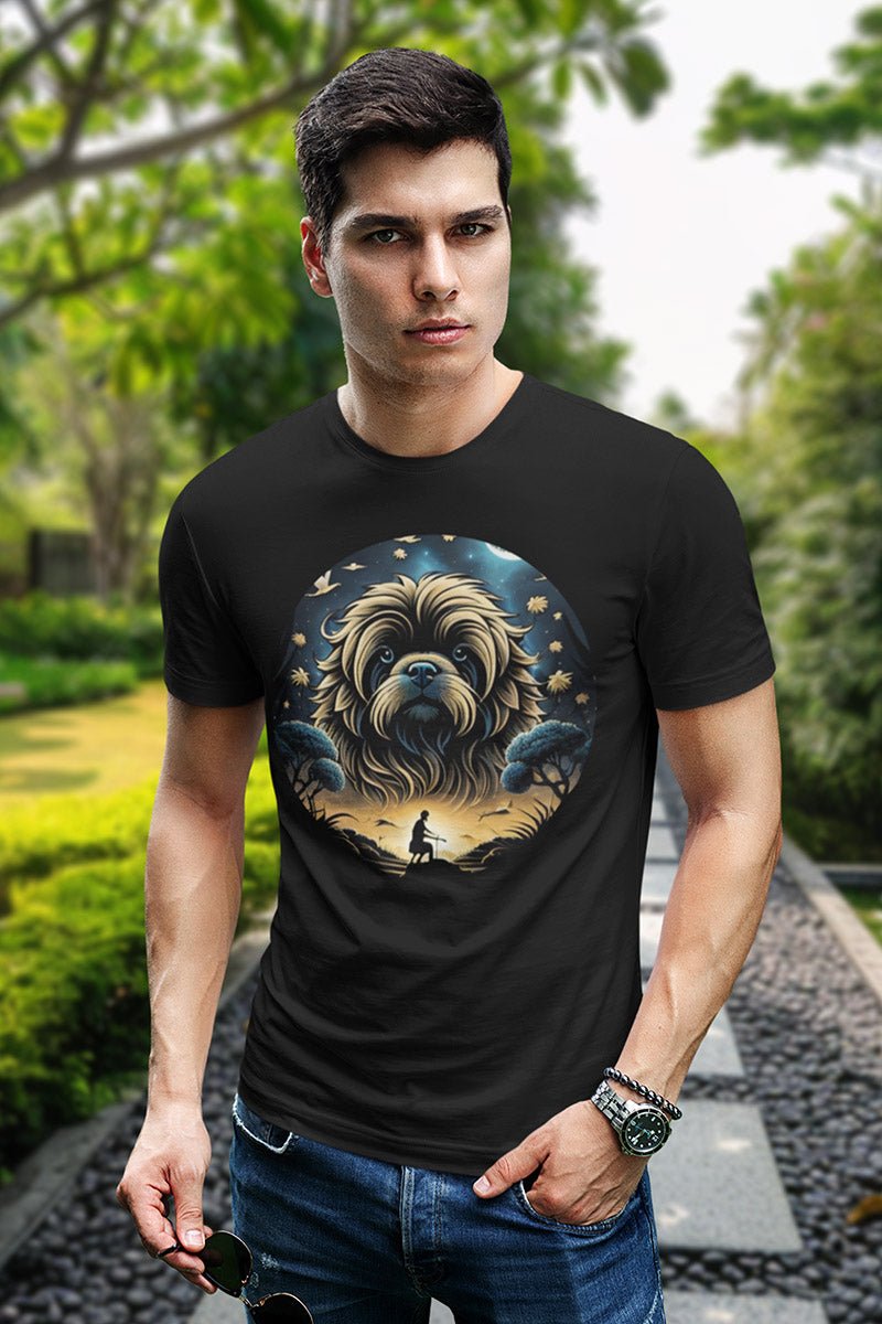 Midnight Blossom Pup - T - Shirt - MODERN STYLE - Midnight Blossom Pup MODERN STYLE T - Shirt