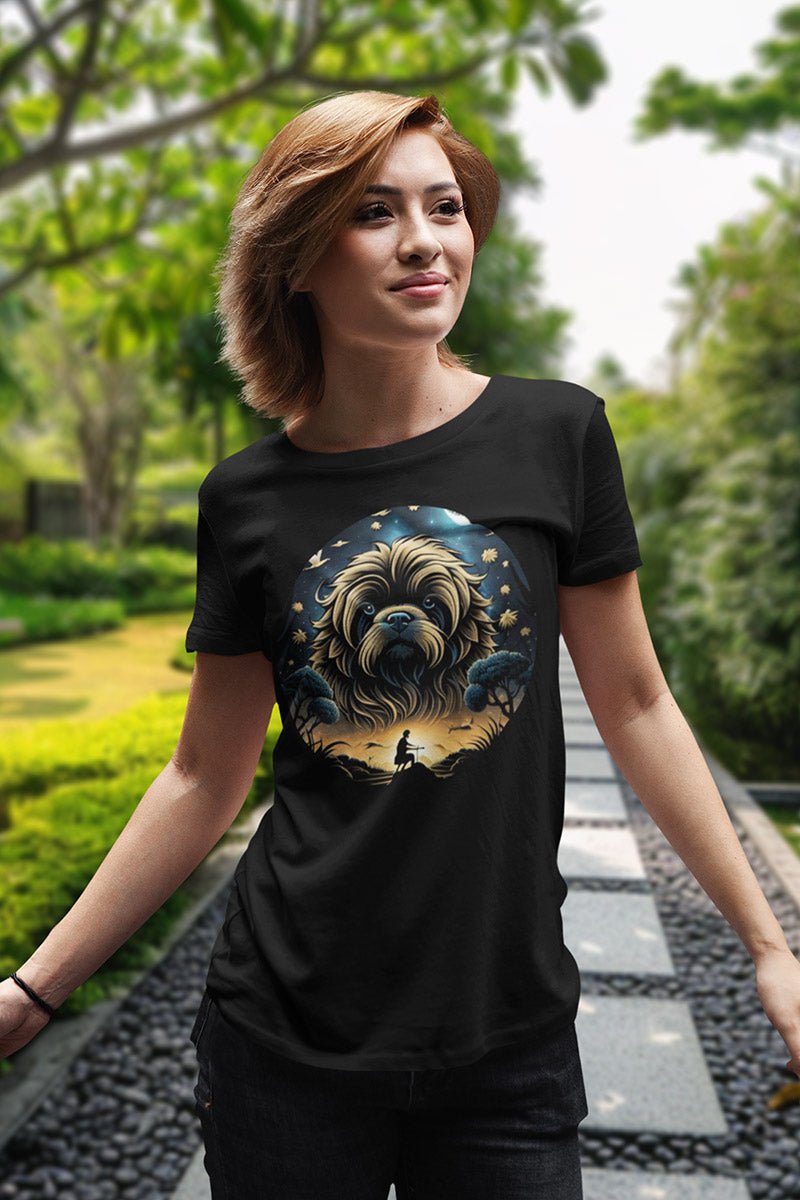 Midnight Blossom Pup - T - Shirt - MODERN STYLE - Midnight Blossom Pup MODERN STYLE T - Shirt