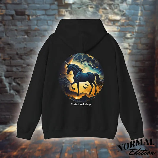 Lunar Legend Unisex Hoodie – Einhorn & kosmische Mystik, S-5XL
