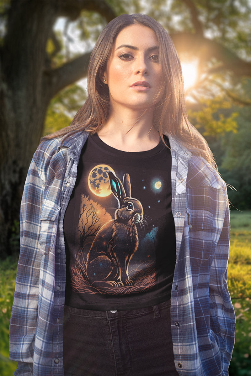 Starlight Hare-T-Shirt-NATURE STYLE-Make it look