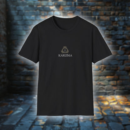 Karizma – Edles Unisex T-Shirt mit Hexagon, Schere und Blätterkranz-Design