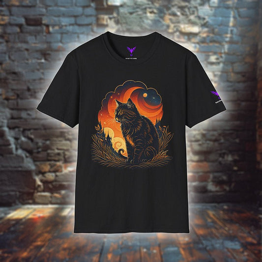 Cat Harvest Horizon - T - Shirt - MODERN STYLE - Cat Harvest Horizon - T - Shirt - MODERN STYLE - Schwarz - S - Make it look