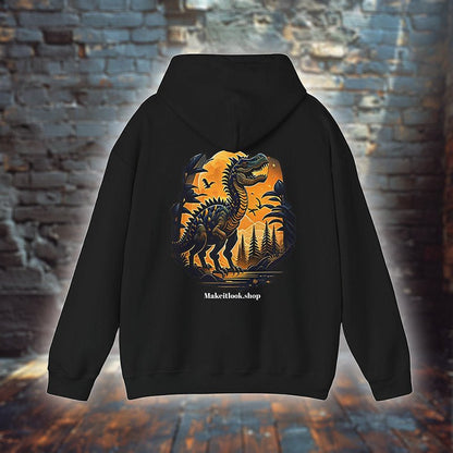 Dino sun land - Hoodie - JURASSIC STYLE - Dino sun land Hoodie Printify Ausgefallen Bio Bio - Baumwolle Clothing Cotton Crew neck Dino Dinosauerier DTG Fashion Gemütlich Hoodies Kapuzenpullover Klassische Passform land landschaft Make it look Men's Clothing Nachhaltige Mode Regular fit Sonne Streetwear sun Tiere Umweltfreundlich Unisex Women's Clothing