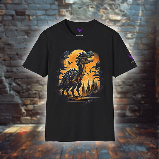 Dino Sun land - T - Shirt - JURASSIC STYLE - Dino Sun land T - Shirt JURASSIC STYLE Ausgefallen beautiful beschützer Bio Bio - Baumwolle black blossom Clothing Cotton Crew neck Dino Dinosauerier dreamworld DTG Ethical Fashion Fashion forest Gemütlich Gold Golden Guardian Hills it Klassische Passform land landscape landschaft Look make Make it look Men's Clothing Midnight Nachhaltige Mode Neck Labels Power Regular fit schwarz sky Streetwear Sunshine T - shirts Tiere Traumwelt Umweltfreundlich Uni