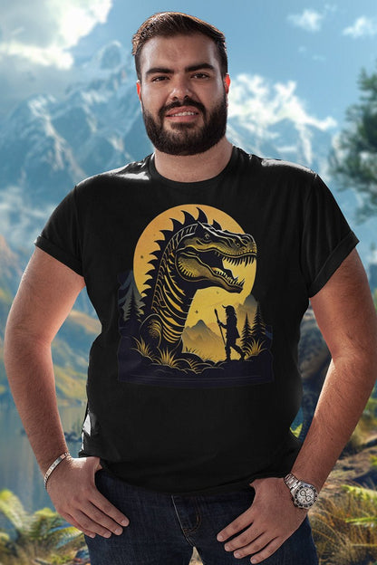 Dino Sunshine - T - Shirt - JURASSIC STYLE - Dino Sunshine T - Shirt JURASSIC STYLE Ausgefallen beautiful beschützer Bio Bio - Baumwolle black blossom Clothing Cotton Crew neck Dino Dinosauerier dreamworld DTG Ethical Fashion Fantasie Fashion forest Gemütlich Guardian Hills it Klassische Passform land landscape landschaft Look make Make it look Men's Clothing mystic Nachhaltige Mode Neck Labels Power Regular fit schwarz Sonne Sonnenschein Streetwear sun Sunshine T - shirts Tiere Traumwelt Umwelt