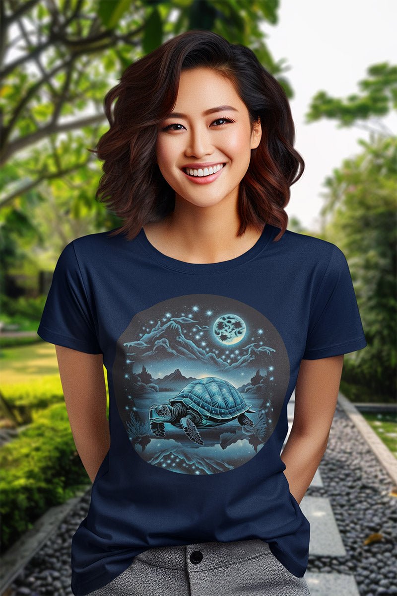 Dreamscape Azure Turtle - T - Shirt - MODERN STYLE - Dreamscape Azure Turtle - T - Shirt - MODERN STYLE - Make it look