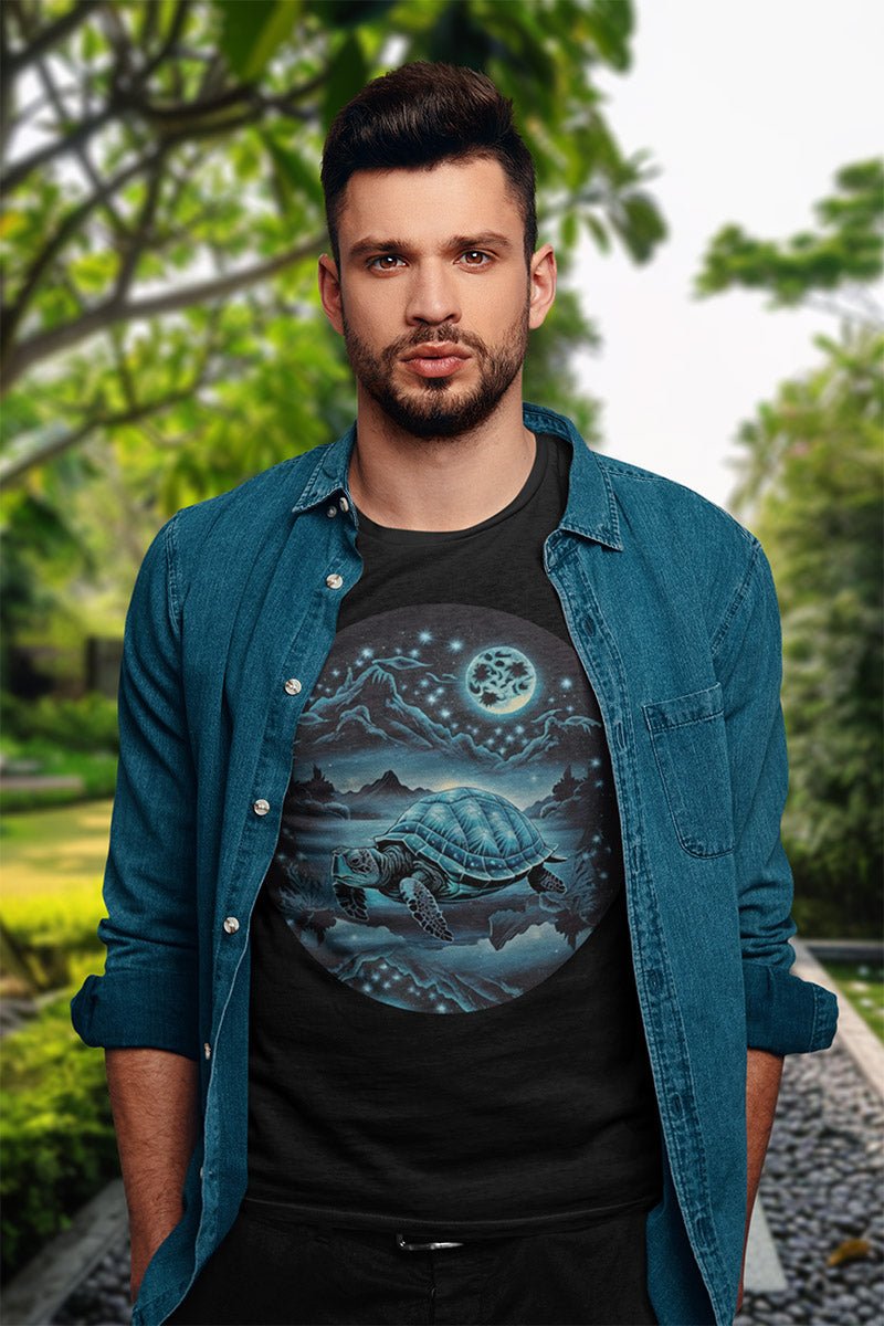 Dreamscape Azure Turtle - T - Shirt - MODERN STYLE - Dreamscape Azure Turtle - T - Shirt - MODERN STYLE - Make it look