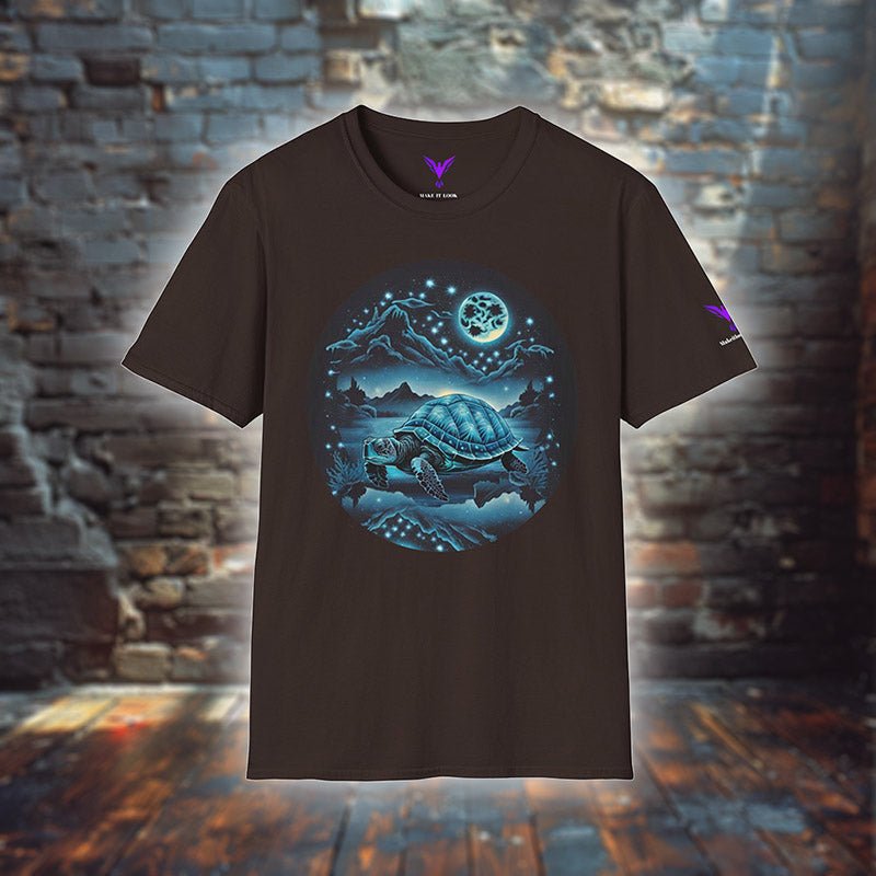 Dreamscape Azure Turtle - T - Shirt - MODERN STYLE - Dreamscape Azure Turtle - T - Shirt - MODERN STYLE - Schokolade - S - Make it look