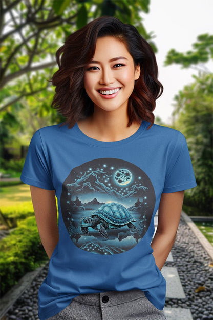 Dreamscape Azure Turtle - T - Shirt - MODERN STYLE - Dreamscape Azure Turtle - T - Shirt - MODERN STYLE - Make it look