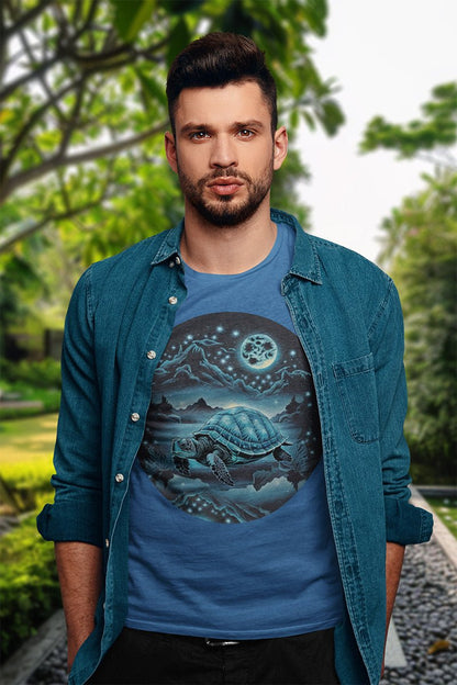 Dreamscape Azure Turtle - T - Shirt - MODERN STYLE - Dreamscape Azure Turtle - T - Shirt - MODERN STYLE - Make it look