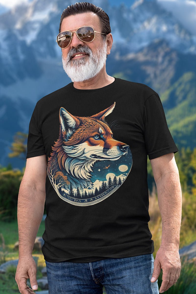 Fox on the white ground - T - Shirt - MOUNTAIN STYLE - Fox on the white ground - T - Shirt - MOUNTAIN STYLE - Make it look