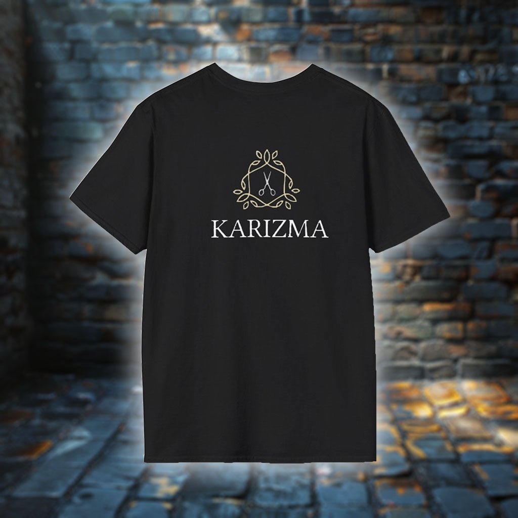 Karizma – Edles Unisex T-Shirt mit Hexagon, Schere und Blätterkranz - Design - T-Shirt - Printify - Karizma – Edles Unisex T-Shirt mit Hexagon, Schere und Blätterkranz - Design
