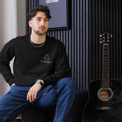 Karizma – Elegantes Premium Sweatshirt mit Scheren - Logo und Hexagon - Rahmen - Sweatshirt - Make it look - Karizma – Elegantes Premium Sweatshirt mit Scheren - Logo und Hexagon - Rahmen
