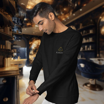 Karizma – Elegantes Sweatshirt mit Scheren - Logo und Hexagon - Rahmen - Sweatshirt - Make it look - Karizma – Elegantes Sweatshirt mit Scheren - Logo und Hexagon - Rahmen