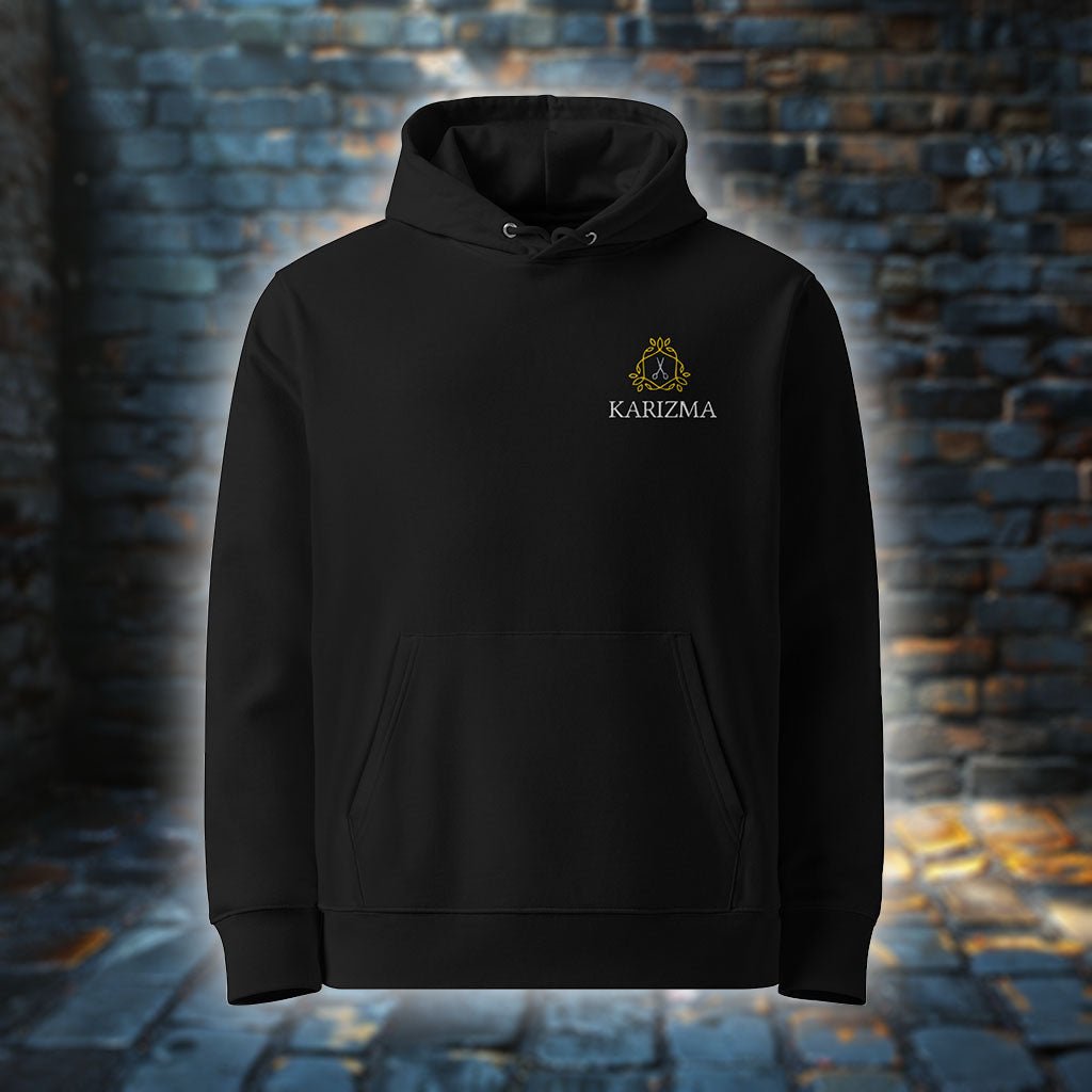 Karizma – Premium Hoodie mit edlem Scheren - Logo im Hexagon - Rahmen - Hoodie - Make it look - Karizma – Premium Hoodie mit edlem Scheren - Logo im Hexagon - Rahmen