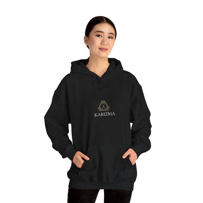Karizma – Unisex Hoodie mit zentralem Scheren - Logo im Goldenen Rahmen - Hoodie - Printify - Karizma – Unisex Hoodie mit zentralem Scheren - Logo im Goldenen Rahmen