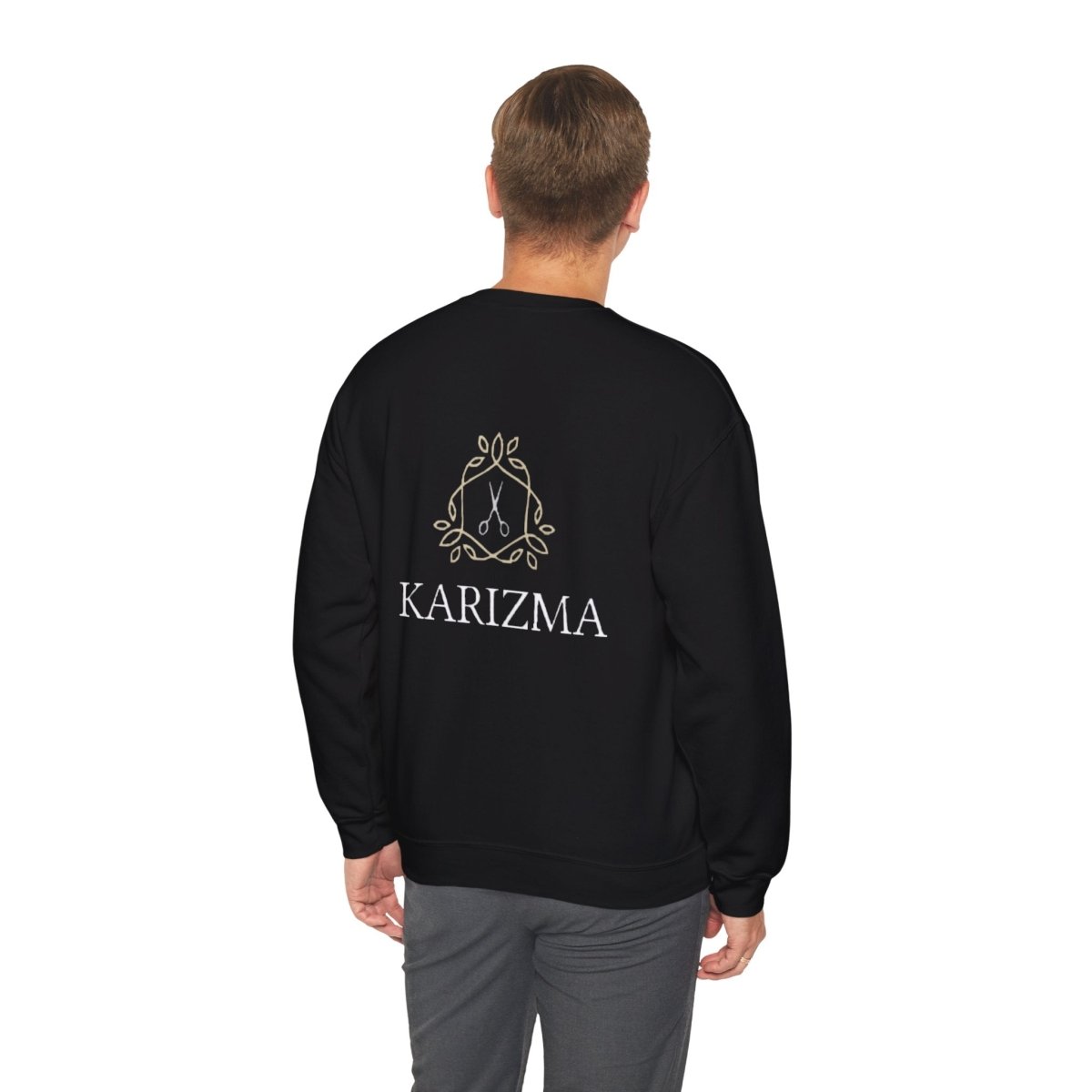 Karizma – Unisex Sweatshirt mit edlem Scheren - Logo im goldenen Hexagon - Sweatshirt - Printify - Karizma – Unisex Sweatshirt mit edlem Scheren - Logo im goldenen Hexagon