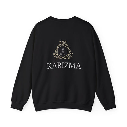 Karizma – Unisex Sweatshirt mit edlem Scheren - Logo im goldenen Hexagon - Sweatshirt - Printify - Karizma – Unisex Sweatshirt mit edlem Scheren - Logo im goldenen Hexagon
