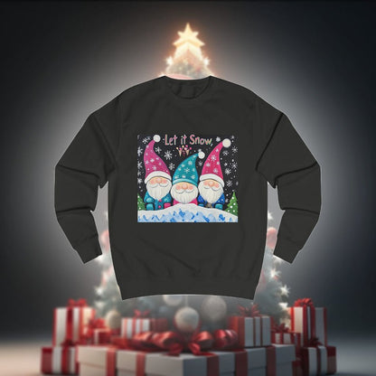 "Let it Snow" – Fröhliches Wichtel - Sweatshirt mit bunten Mützen, S - 2XL - Sweatshirt - Make it Look - "Let it Snow" – Fröhliches Wichtel - Sweatshirt mit bunten Mützen, S - 2XL