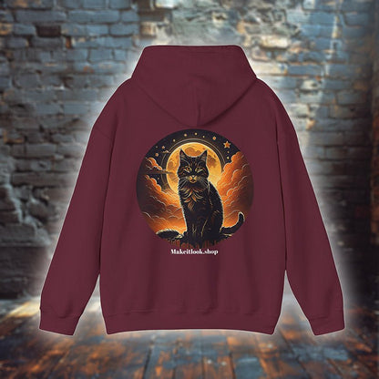 Midnight Moon Cat - Hoodie - MODERN STYLE - Midnight Moon Cat Hoodie Printify Ausgefallen beautiful Bio Bio - Baumwolle black blau blossom blue Cat Clothing cloud Cotton Crew neck DTG Fantasie Fashion Gemütlich himmel Hoodies Kapuzenpullover Katze Katze sitzt King of Lions Klassische Passform landscape Look luna Löwe Make it look Men's Clothing Midnight mond Moon Nachhaltige Mode Regular fit Sit Cat sky star Sterne Streetwear sun süss Tiere Umweltfreundlich Unisex Wald Wild Wild Lion Wild Nature