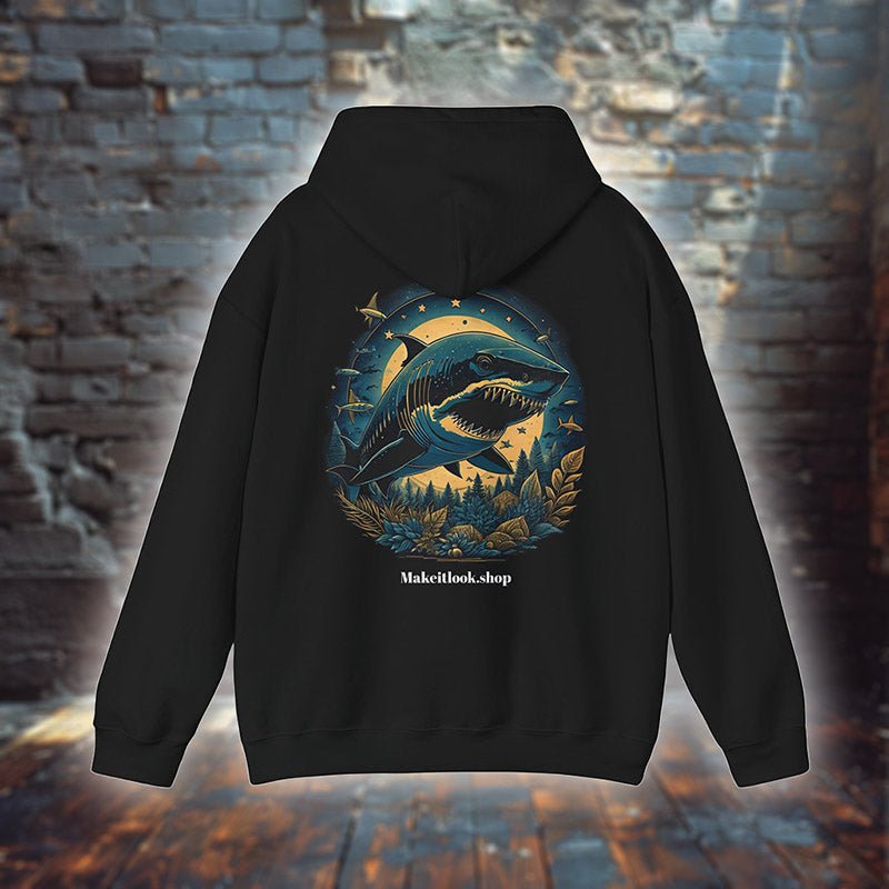 Mystic Moon Glider - Hoodie - NATURE STYLE - Mystic Moon Glider Hoodie Printify Ausgefallen beschützer Bio Bio - Baumwolle Clothing Cotton Crew neck dreamworld DTG Ethical Fashion Fashion Fox Fuchs Gemütlich Hai Hoodies Kapuzenpullover Klassische Passform land landscape landschaft luna Make it look Men's Clothing mond Moon Nachhaltige Mode Regular fit Sonne star Sterne Streetwear sun Tiere Traumwelt Umweltfreundlich Unisex Welt Women's Clothing world