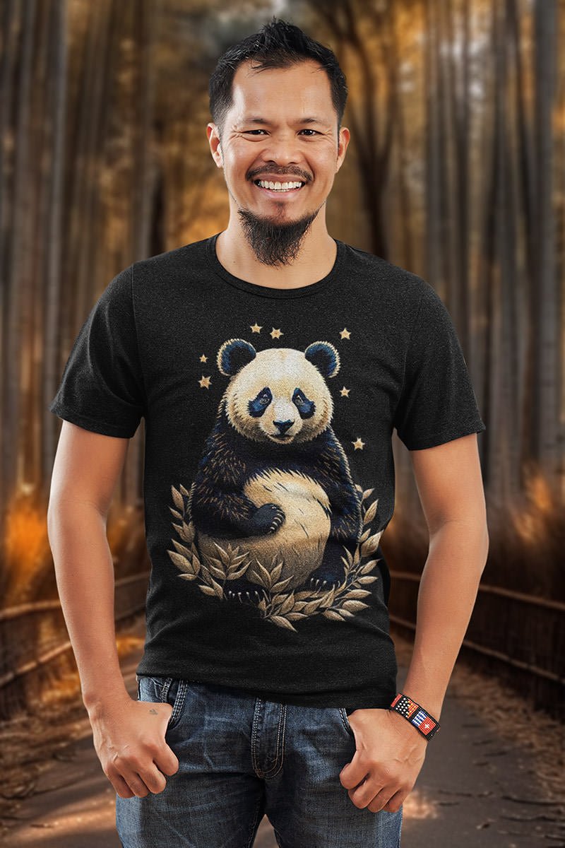 Panda bear - T - Shirt - ASIA STYLE - Panda bear T - Shirt ASIA STYLE Ausgefallen Bear beschützer Bio Bio - Baumwolle black blossom Bär Clothing Cotton Crew neck dreamworld DTG Ethical Fashion Fashion forest Gemütlich Guardian it Klassische Passform Look make Make it look Men's Clothing Nachhaltige Mode Neck Labels Panda Regular fit schwarz star Sterne Streetwear T - shirts Tiere Traumwelt Umweltfreundlich Unisex Welt Wild Wild Nature Women's Clothing world