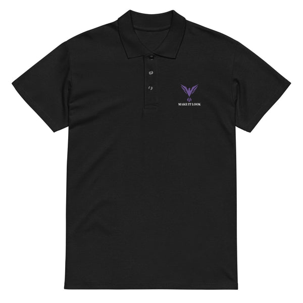 Premium Unisex Poloshirt Kurz ´MAKE IT LOOK´ Original – Schwarz, Größen S - 5XL - Poloshirt - Make it look - Product mockup