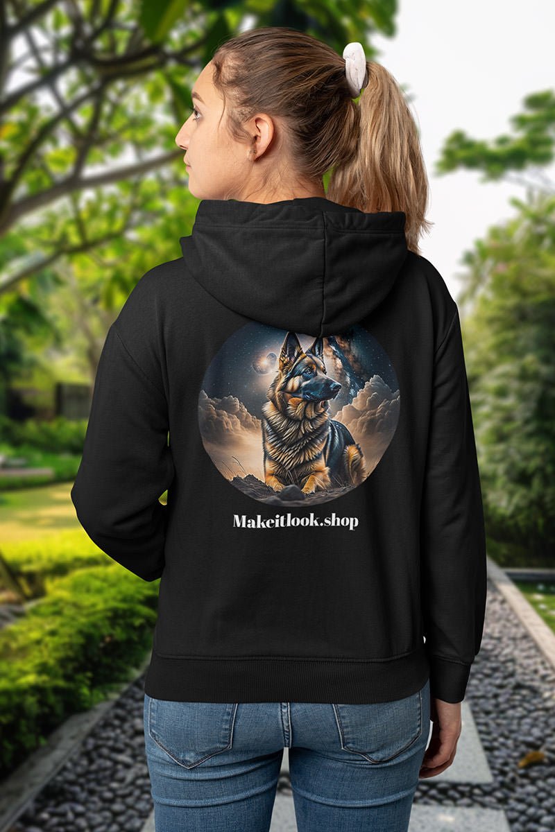 Sky watch - Hoodie - MODERN STYLE - Sky watch Hoodie MODERN STYLE Ausgefallen beschützer black Clothing Cotton Crew neck dog dreamworld DTG Fashion Gemütlich Guardian himmel Hoodies Kapuzenpullover Klassische Passform luna Make it look Men's Clothing mond Moon Nachhaltige Mode Power Regular fit schwarz schäferhunde Shepard sky Sonne star Sterne sun Tiere Traumwelt Umweltfreundlich Unisex Welt Women's Clothing world